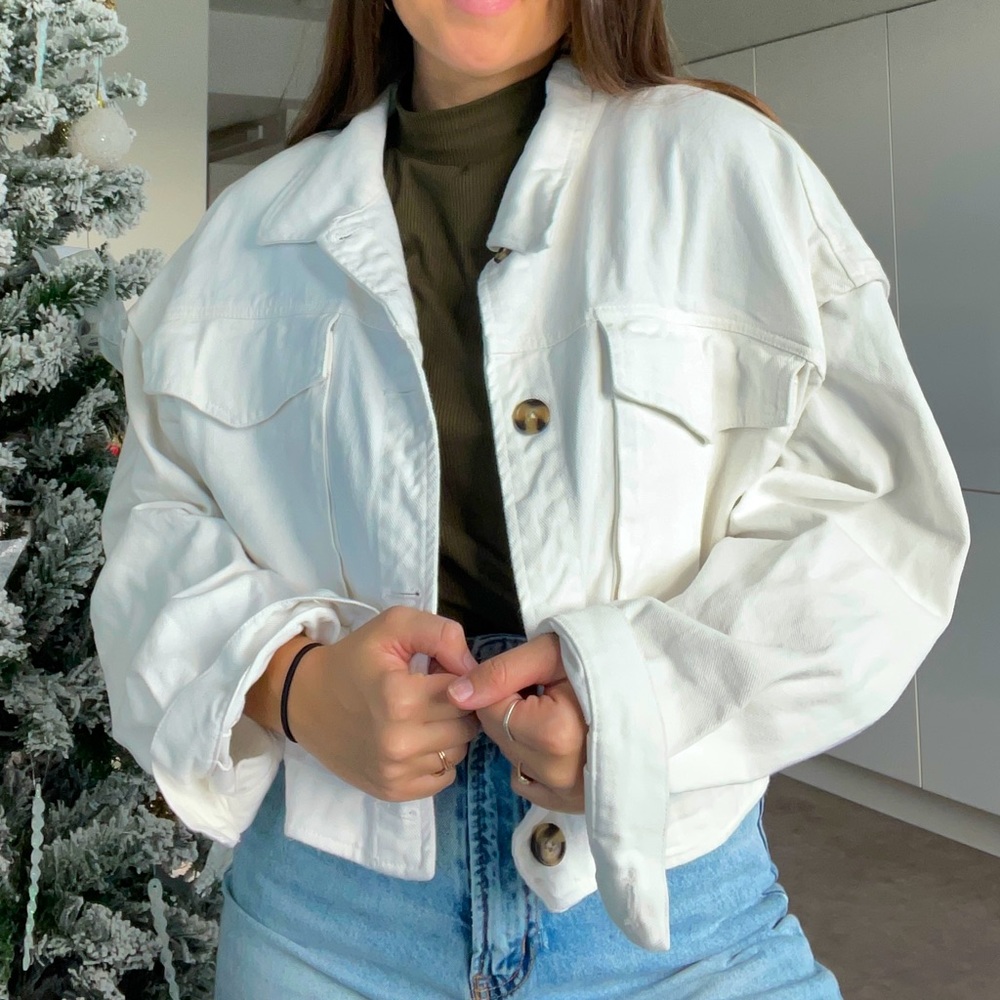 White denim jacket💫🤍